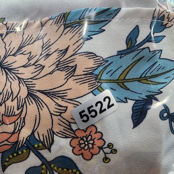 Women's Multicolored LOFT Floral Print Blouse Long Sleeve V Neck Size XSP - Picture 10 of 10